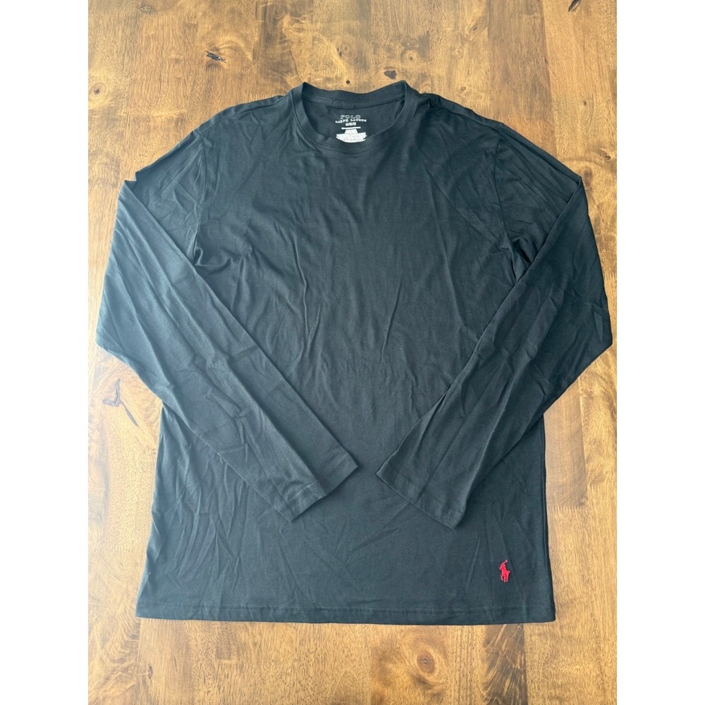 EUC Mens Polo Ralph Lauren long sleeve black tshirt 100% cotton size M